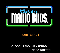 Kaettekita Mario Bros. Title Screen